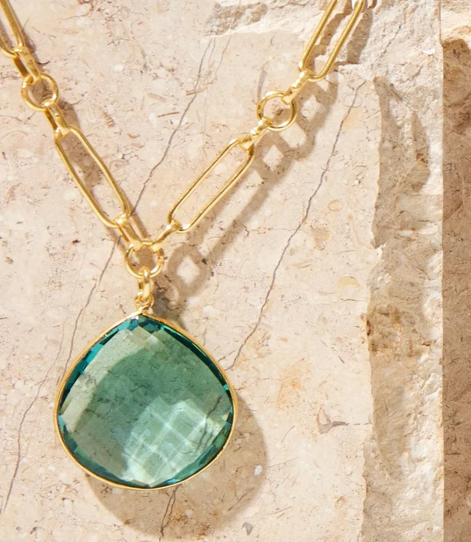 Aqua Quartz Pendant Necklace