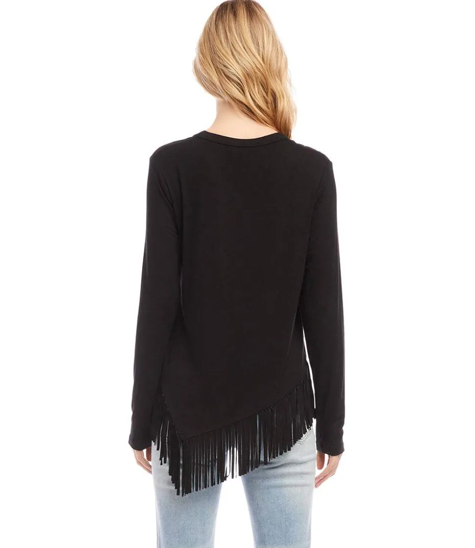 Asymmetric Fringe Top