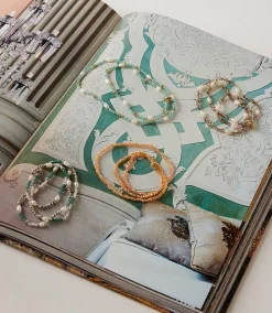 Beaded Gemstone And Pearl Stretch Bracelet