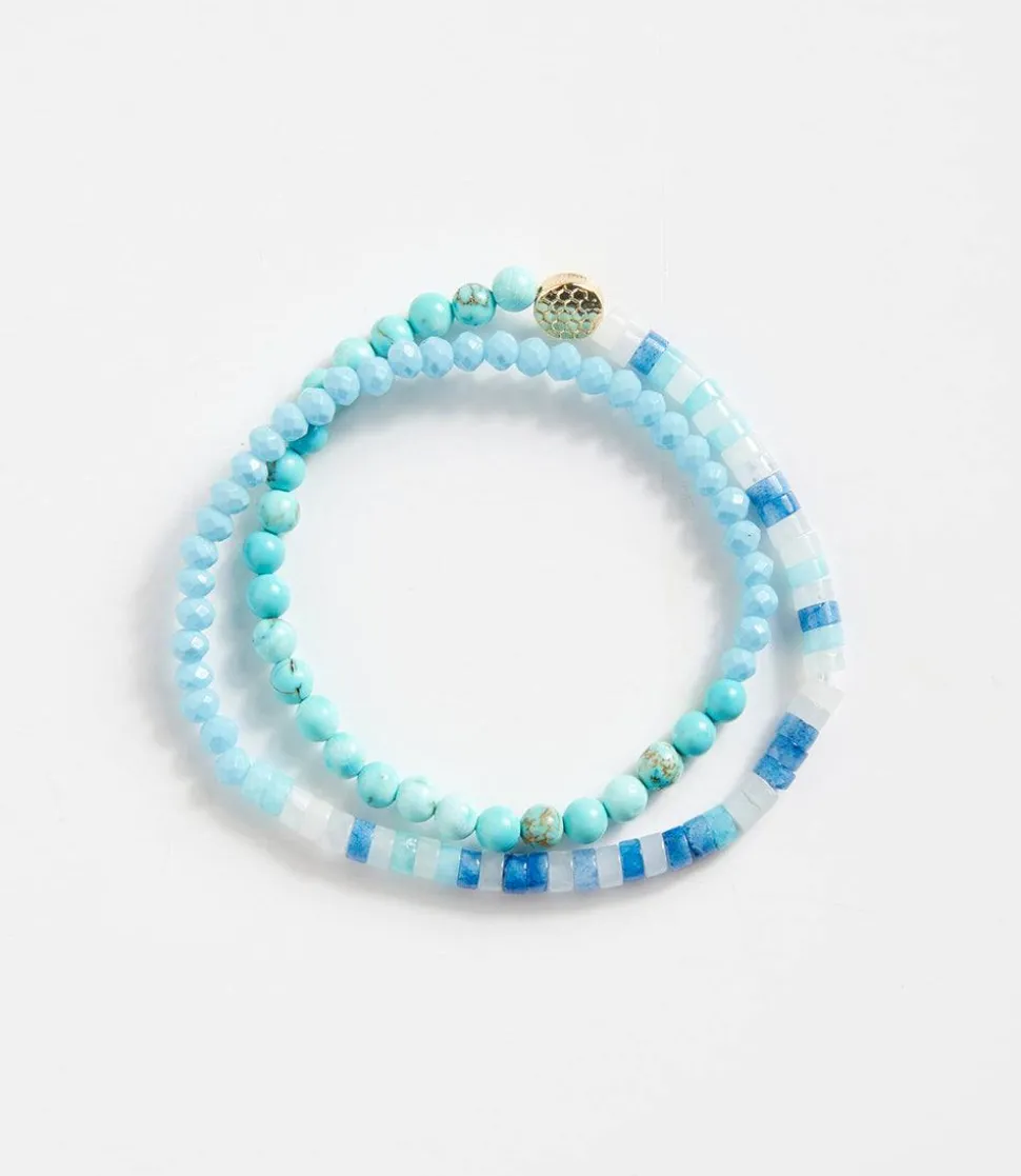 Beaded Turquoise and Gemstone Stretch Bracelet