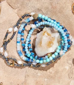 Beaded Turquoise and Gemstone Stretch Bracelet
