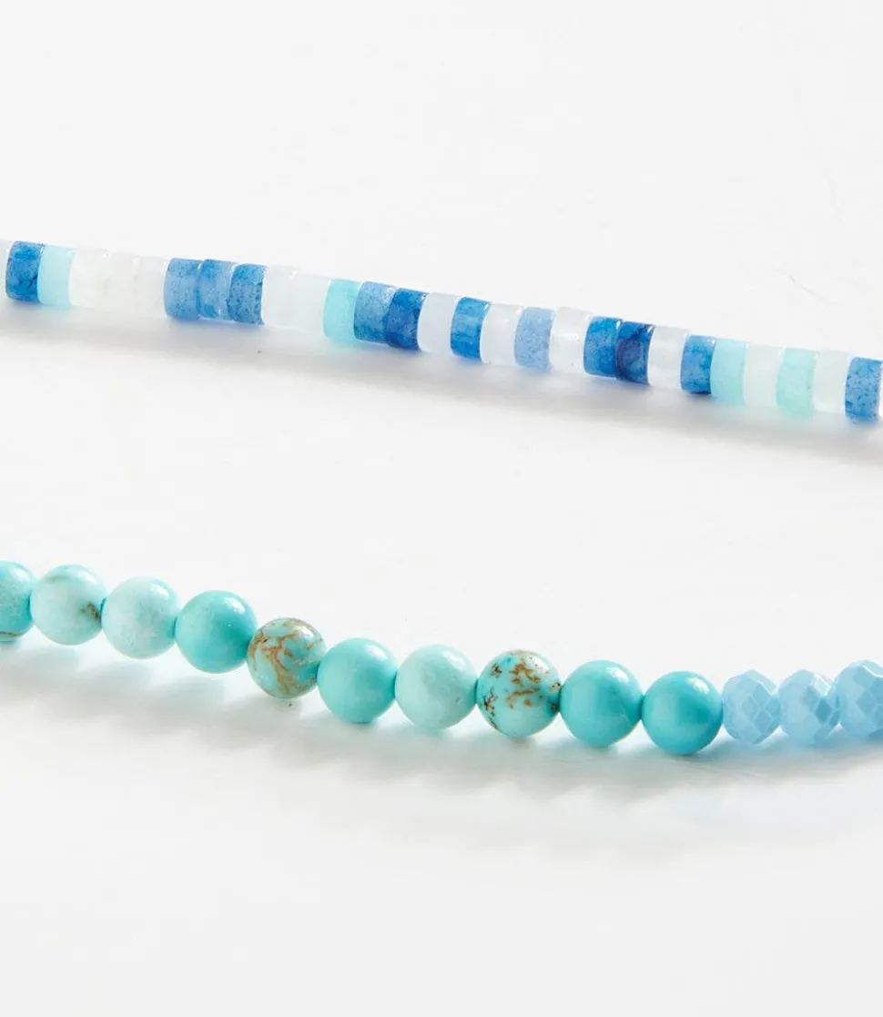Beaded Turquoise and Gemstone Stretch Bracelet