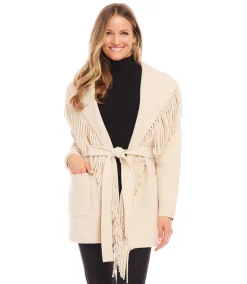 Belted Fringe Jacket