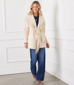 Belted Fringe Jacket