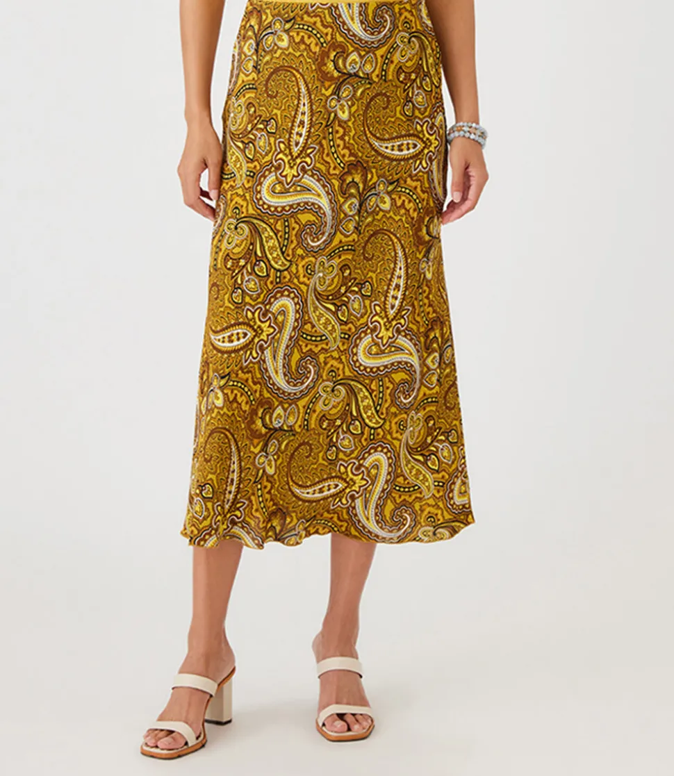 Bias Cut Midi Skirt