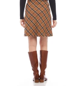 Bias Cut Plaid Skirt