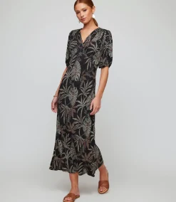Bias Puff Sleeve Dress