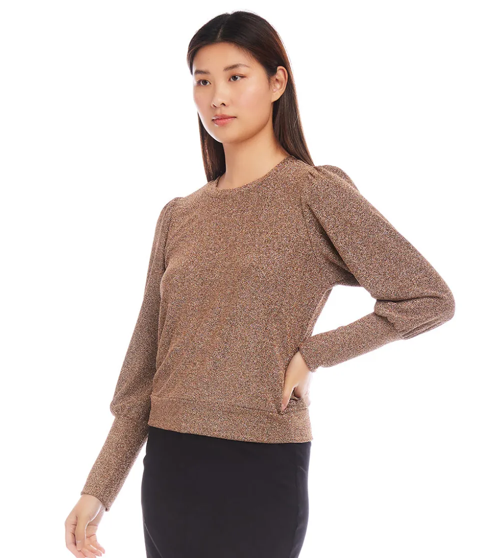 Bishop Sleeve Metallic Top