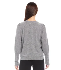 Bishop Sleeve Metallic Top