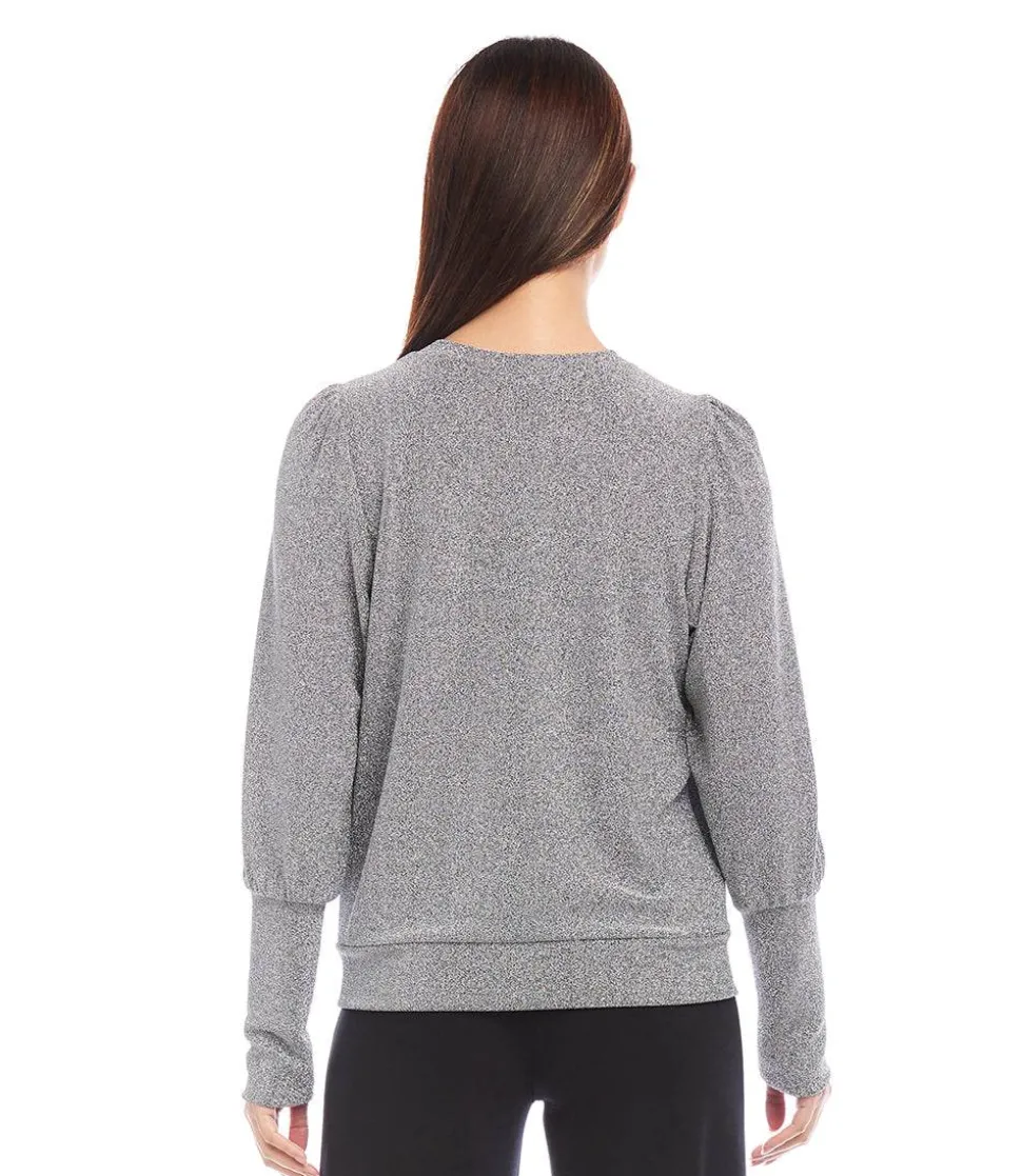 Bishop Sleeve Metallic Top