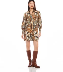 Blouson Sleeve Shirtdress
