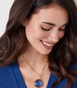 Blue Tanzanite Pendant Necklace