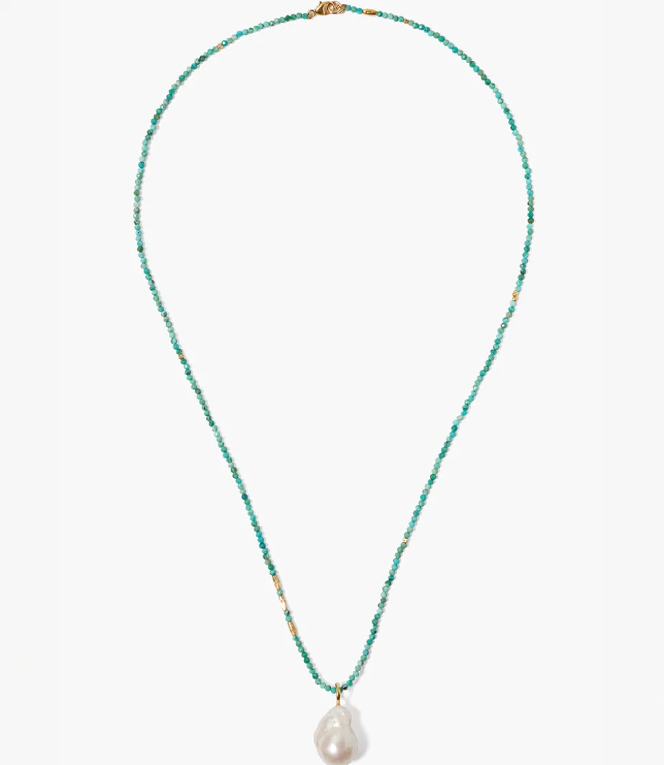 Chan Luu Pearl Pendant With Turquoise Chain
