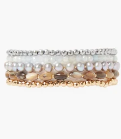 Chan Luu Stacked Pearl And Gold Bracelet