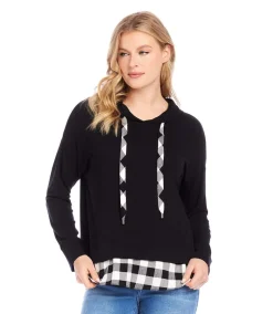 Contrast Hem Hoodie