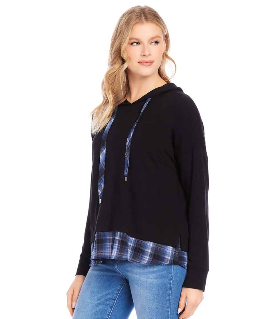 Contrast Hem Hoodie