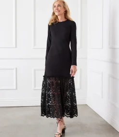 Contrast Lace Column Dress