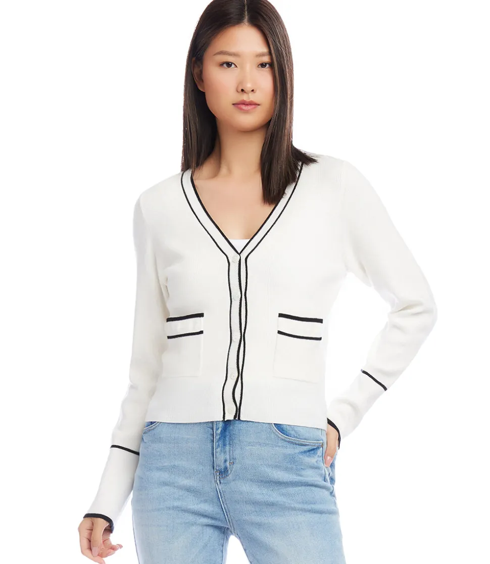 Contrast Trim Cardigan