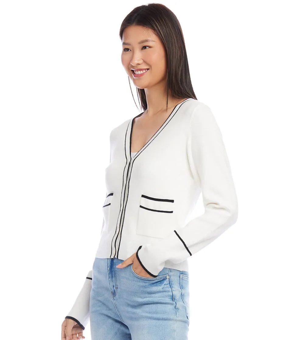 Contrast Trim Cardigan