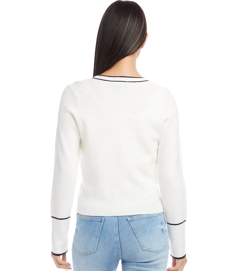 Contrast Trim Cardigan