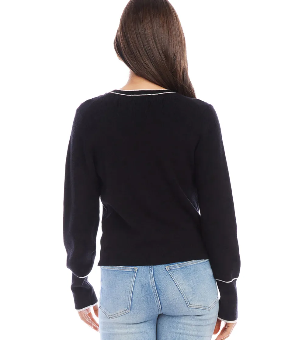 Contrast Trim Cardigan