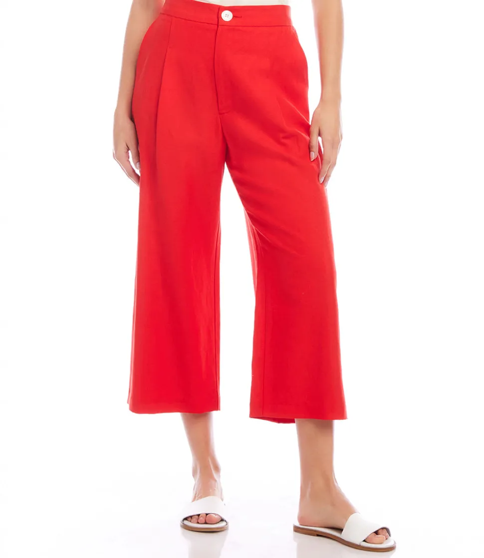 Cropped Pleated Pants