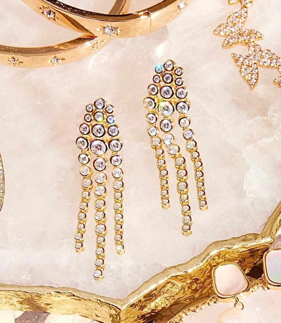 Dangling Gemstone Earrings