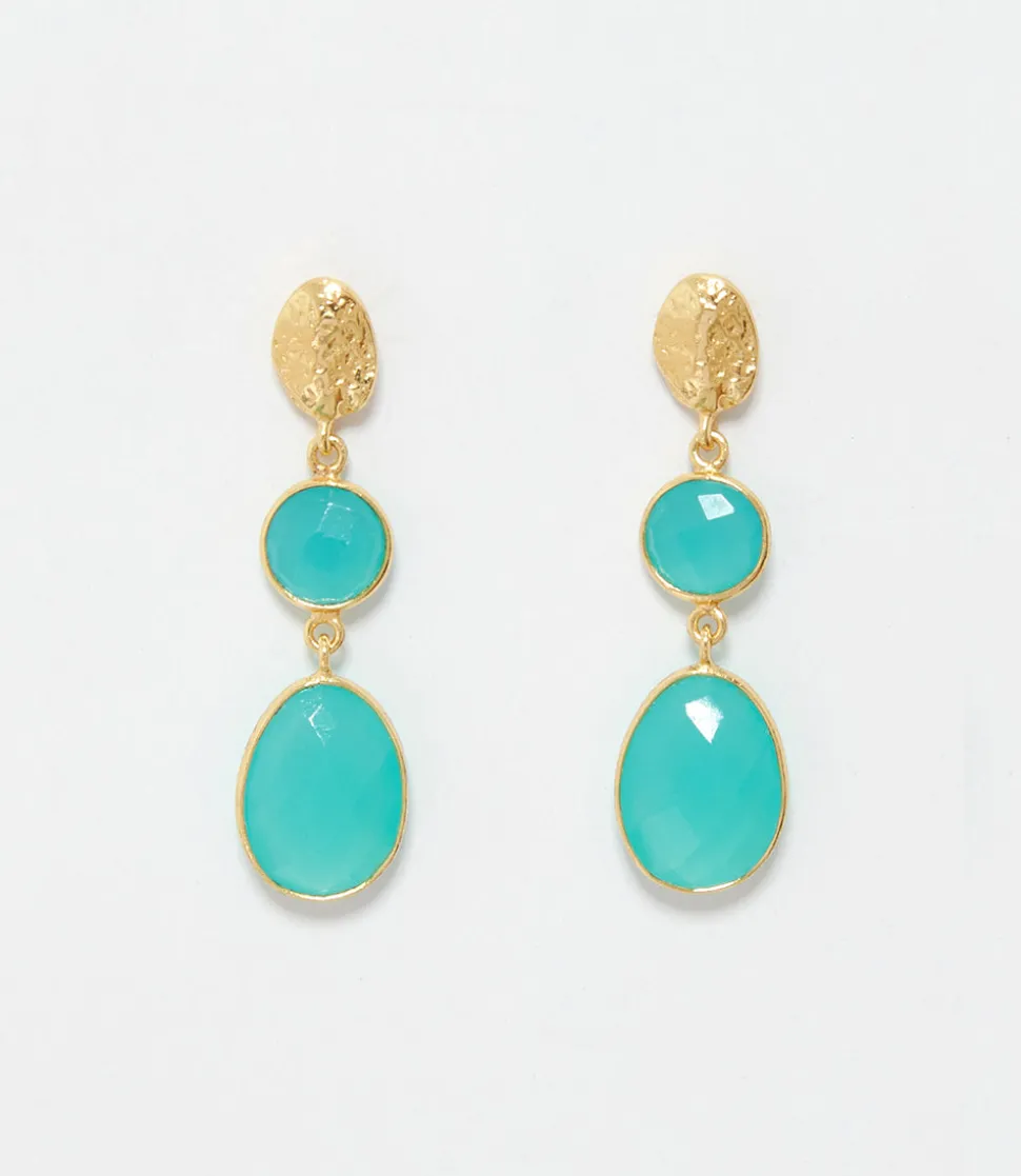 Double Drop Gemstone Earrings