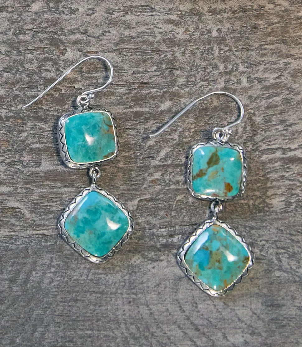 Double Drop Turquoise Earrings