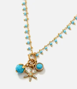 Double Strand Beaded Charm Necklace