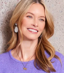 Double Teardrop Mother of Pearl Earrings