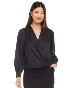 Drape Front Satin Top