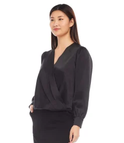 Drape Front Satin Top