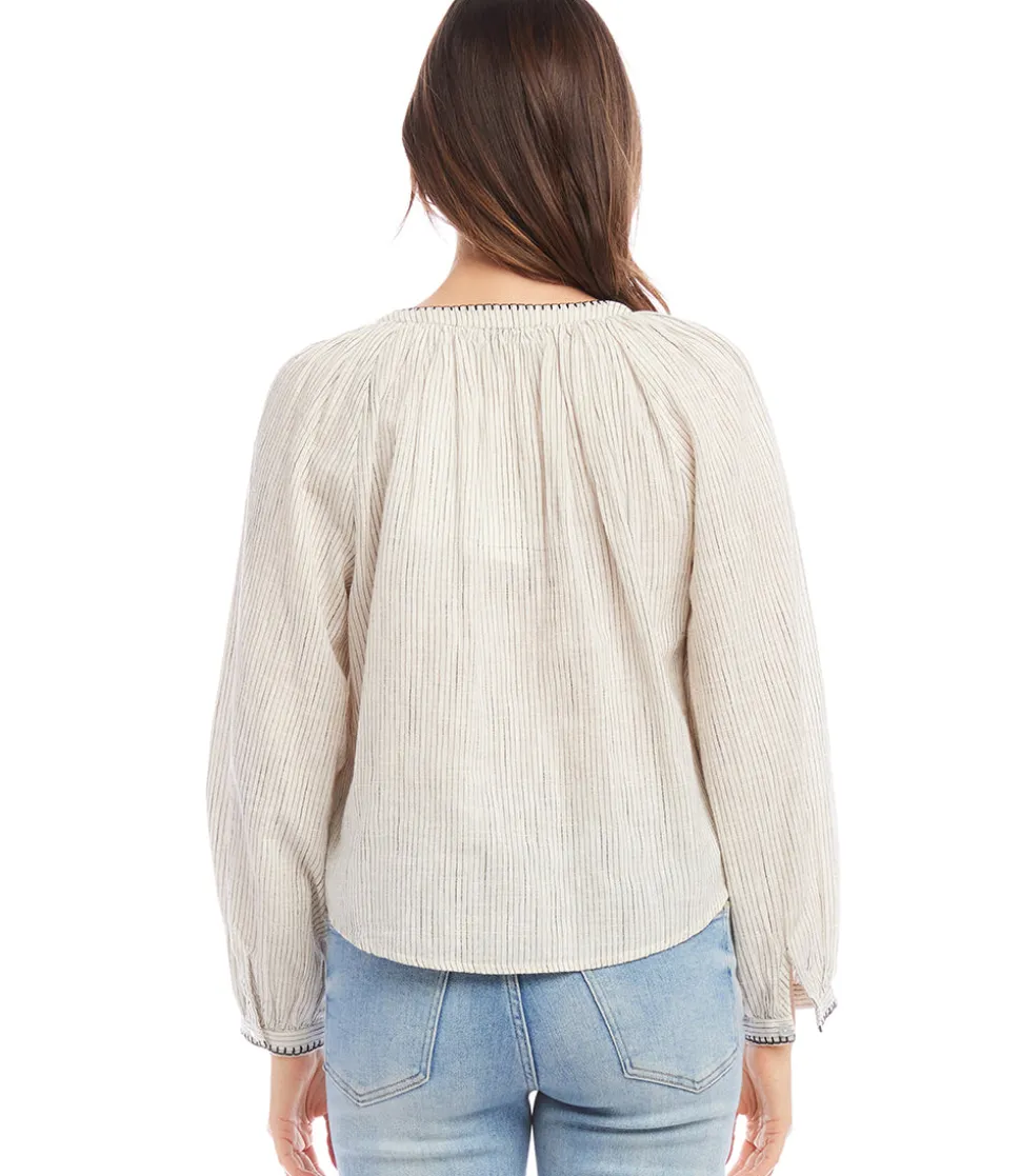 Edge Stitch Peasant Top