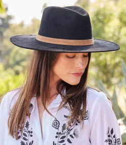 Faux Suede Fedora Hat