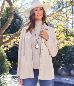 Faux Suede Shirt Jacket