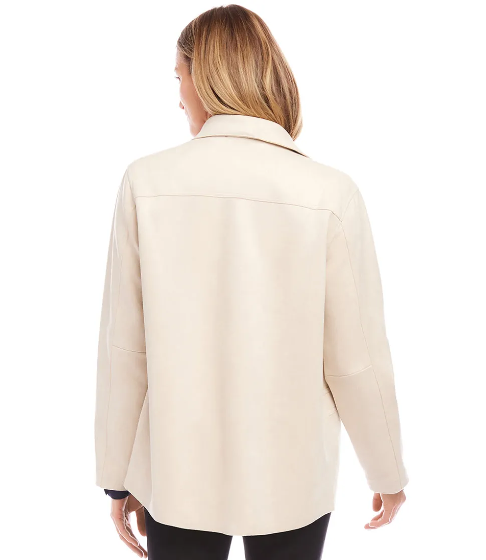 Faux Suede Shirt Jacket