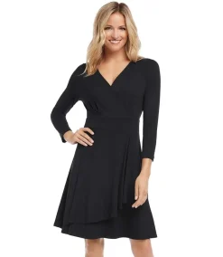 Faux Wrap Drape Dress