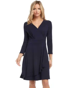 Faux Wrap Drape Dress
