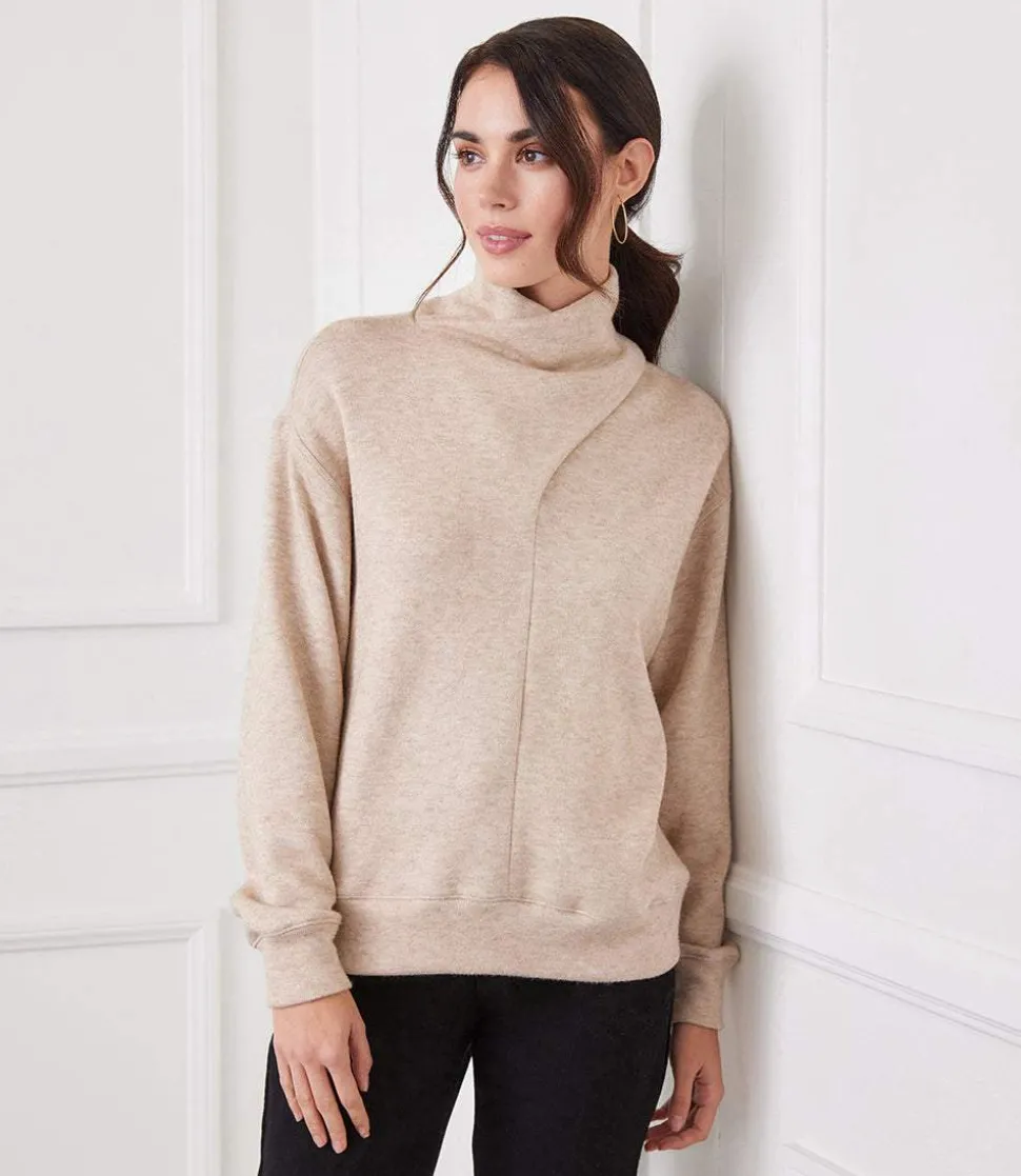 Faux Wrap Turtleneck