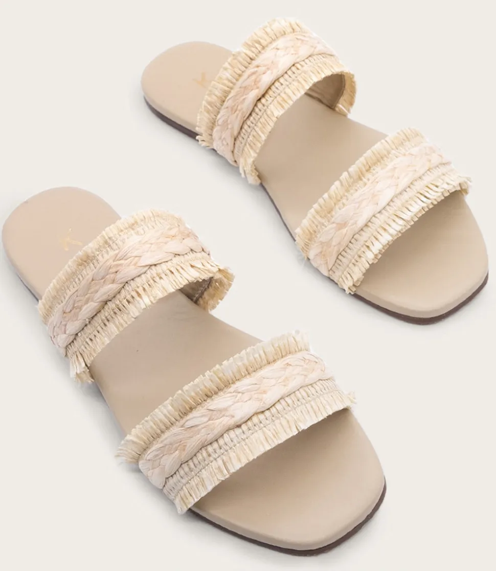 Frayed Double Band Sandals