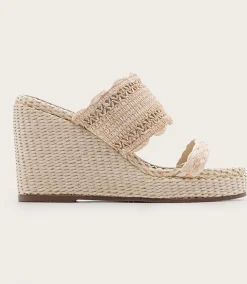 Frayed Raffia Wedges