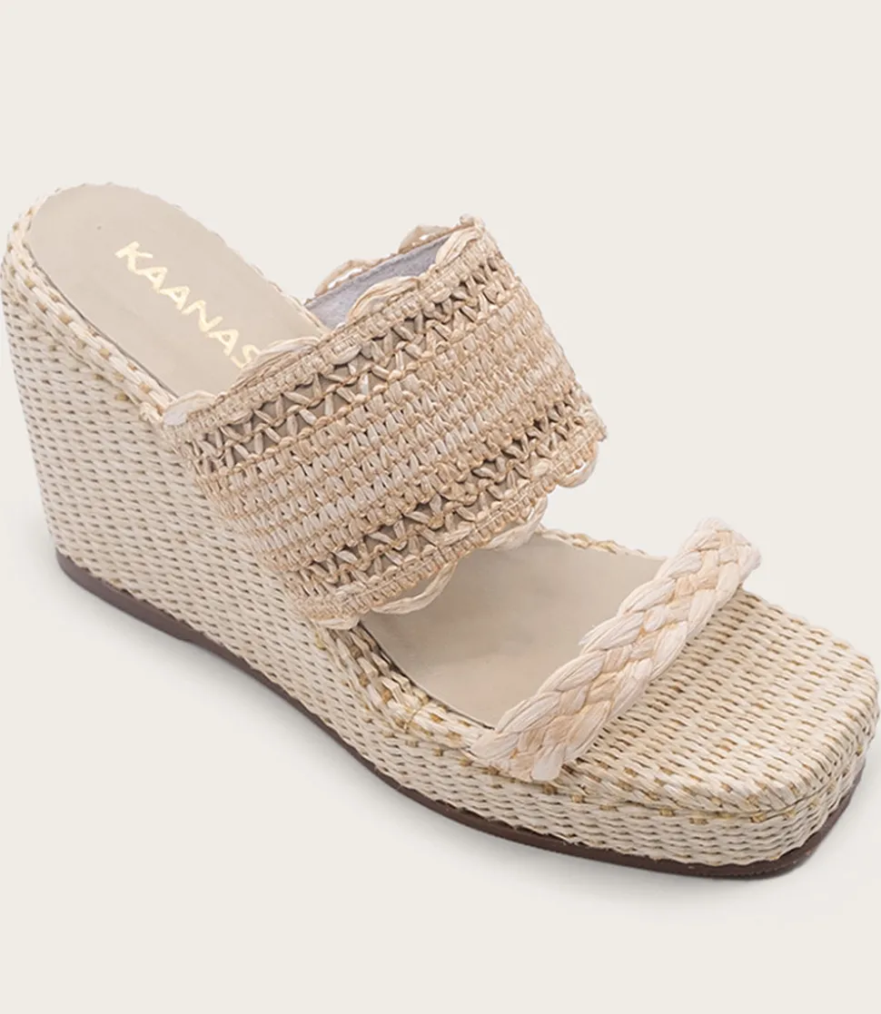 Frayed Raffia Wedges