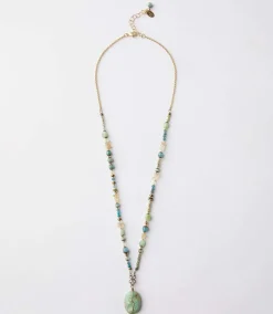 Gemstone Beaded Pendant Necklace