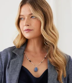 Gemstone Beaded Pendant Necklace