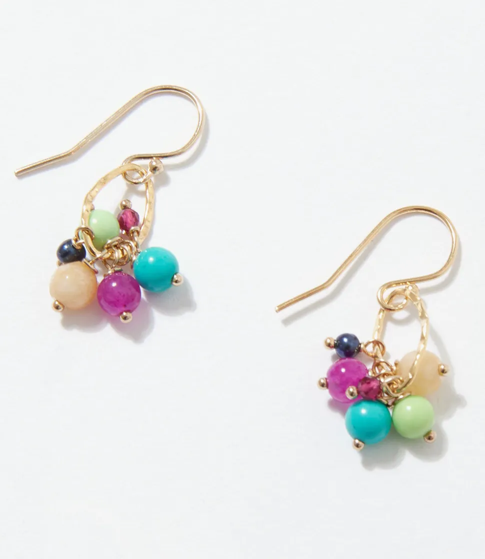 Gemstone Cluster Earrings