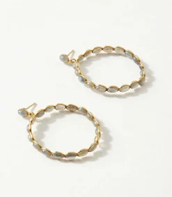 Gemstone Hoop Earrings