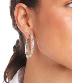 Gemstone Hoop Earrings
