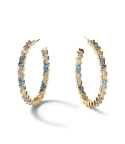 Gemstone Hoop Earrings