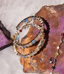 Gemstone Hoop Earrings